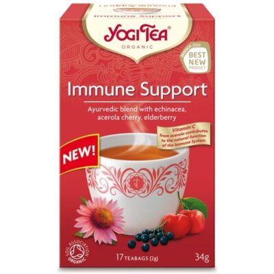 Yogi Tea Immune Support Био - Аюрведичен чай за подкрепа на имунната система, 17 пакетчета