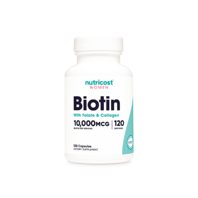 Биотин с Фолат и Колаген - 120 капс., Nutricost