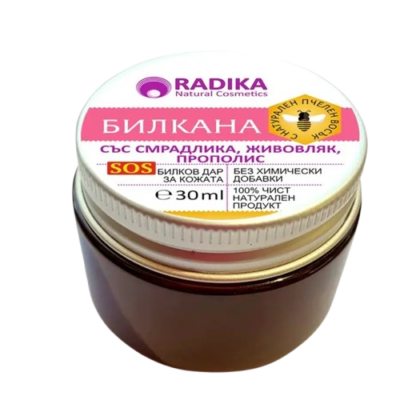 Мехлем SOS Билкана със смрадлика, живовляк и прополис, 30 мл, Radika